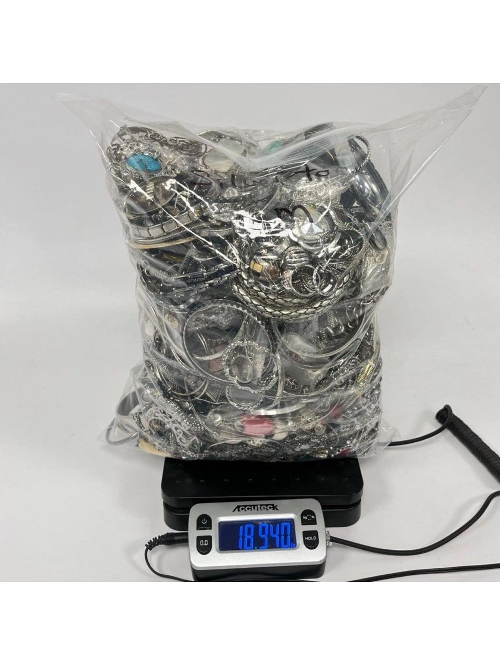 18.9 Lb Mixed wearbale Silver-Tone Women's Jewelry Lot with Colored Accents